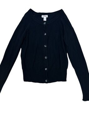 Cat & Jack Girls Black Button-Front Cardigan Sweater
